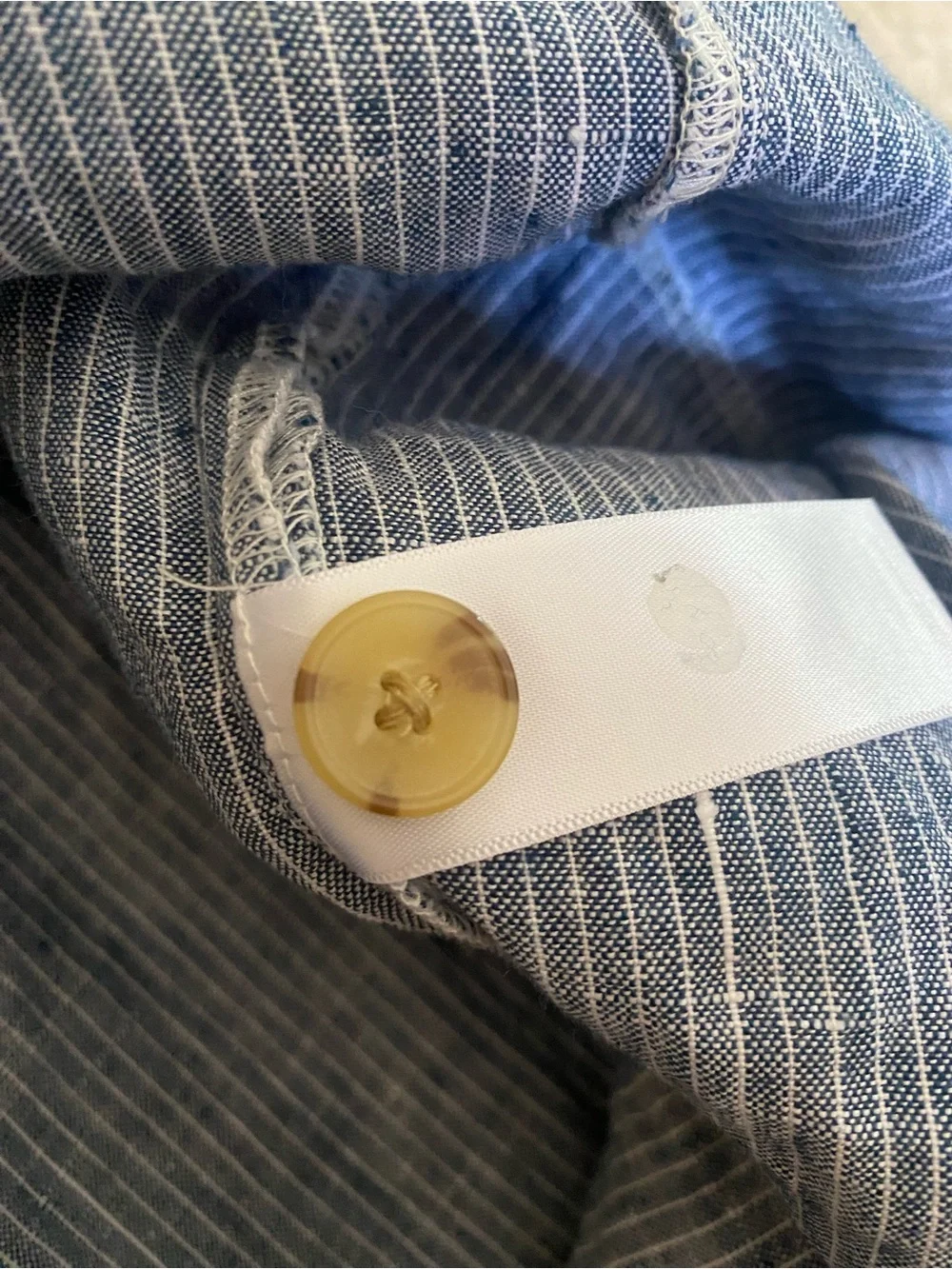Everlane Linen Jumpsuit Blue and White Stripes with Button front - Size 6